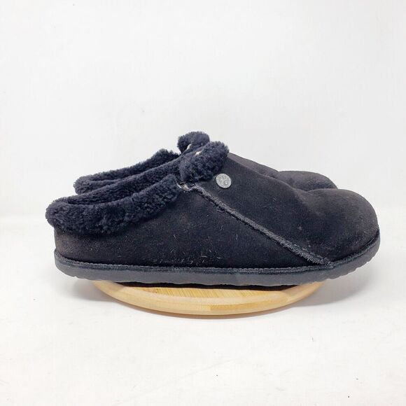 Birkenstock Zermatt Shearling Clogs 44 Mens 11 Black Suede Slip On‎ Lined Shoes - Picture 7 of 15